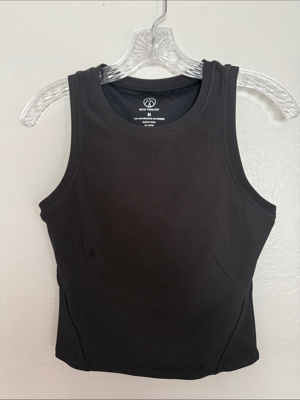 MOVE THEOLOGY Black Ribbed Tank - Women's Athletic Fit size M